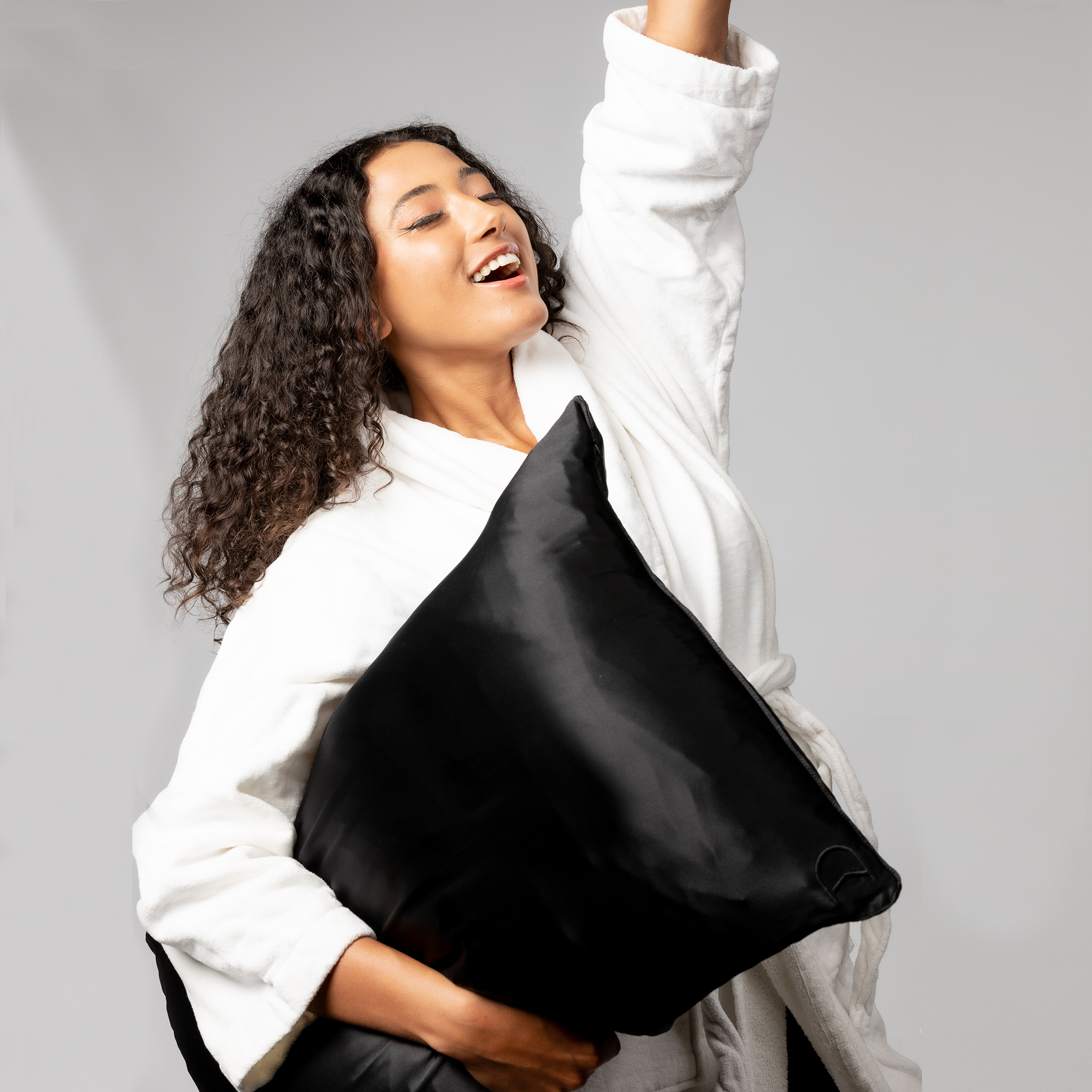 Black ‘Sleepy Head’ Pillowcase aka NO MORE BED HEAD - hairCapsule AU