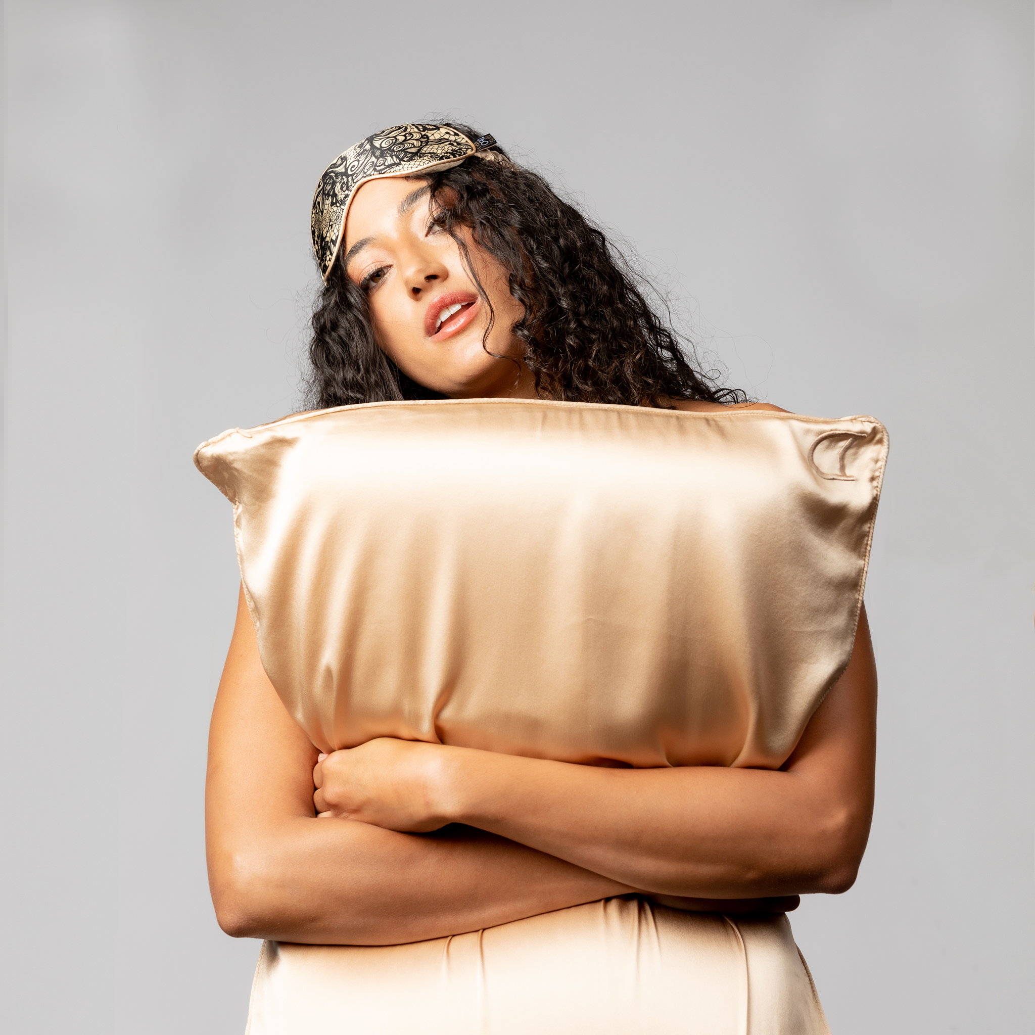 Gold ‘Sleepy Head’ Pillowcase aka NO MORE BED HEAD