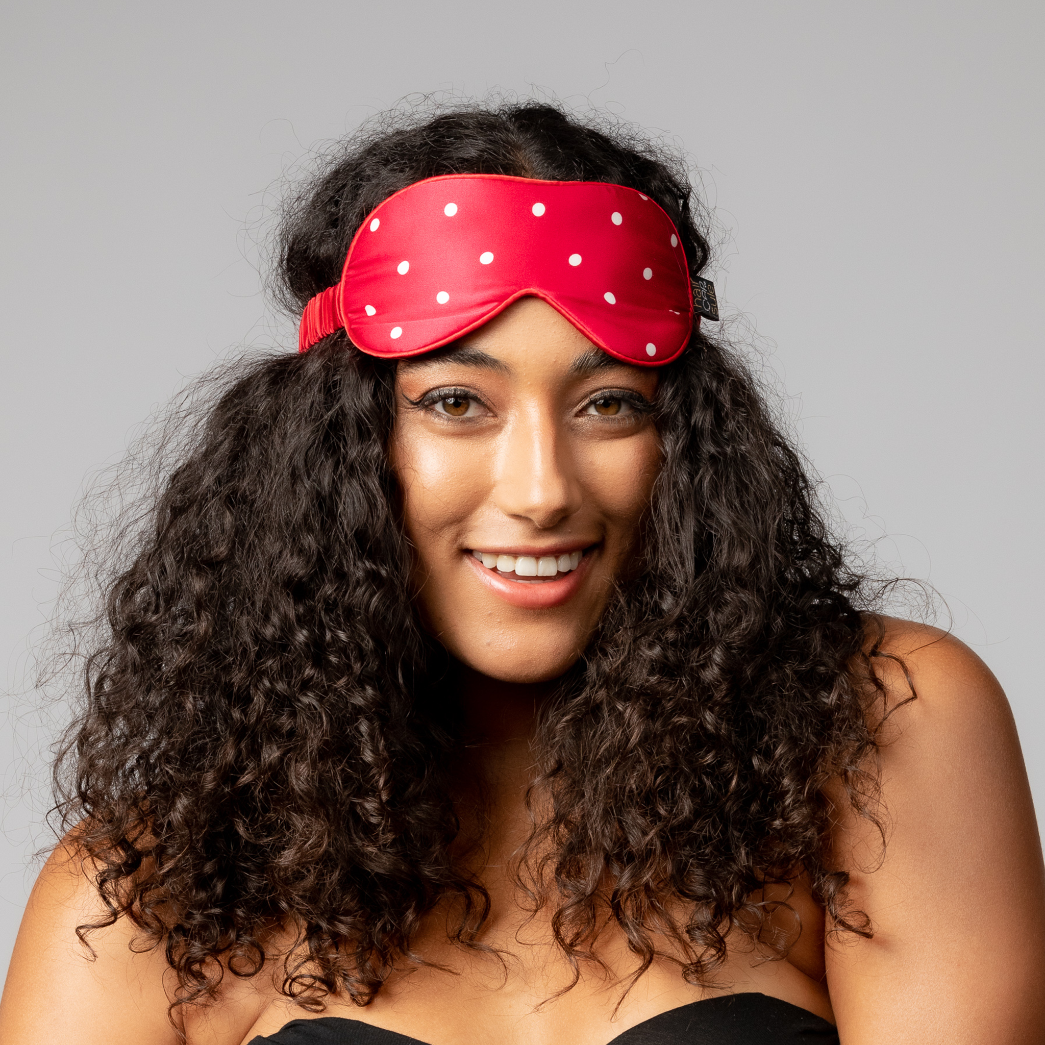 SILK EYE MASK - RED - SPOTTED AROUND