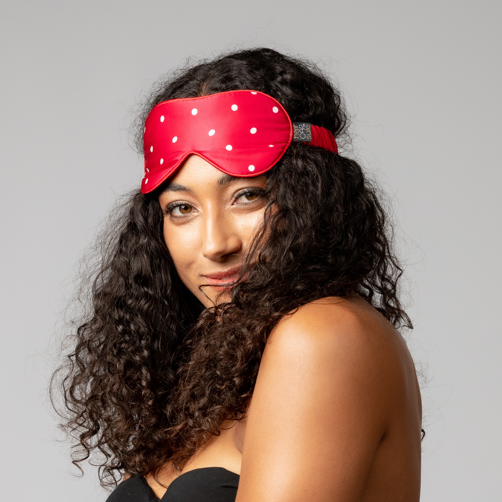 SILK EYE MASK - RED - SPOTTED AROUND
