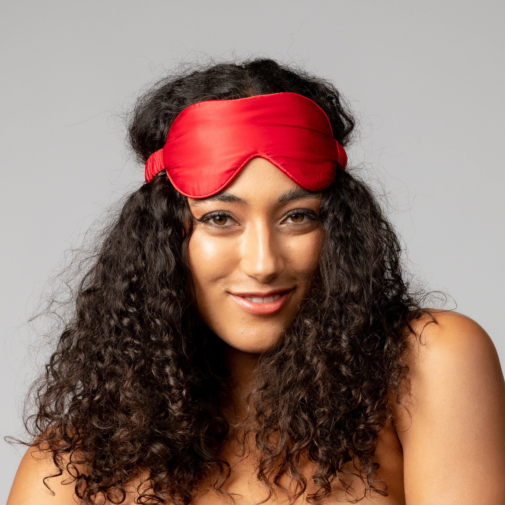 SILK EYE MASK - RED - SPOTTED AROUND
