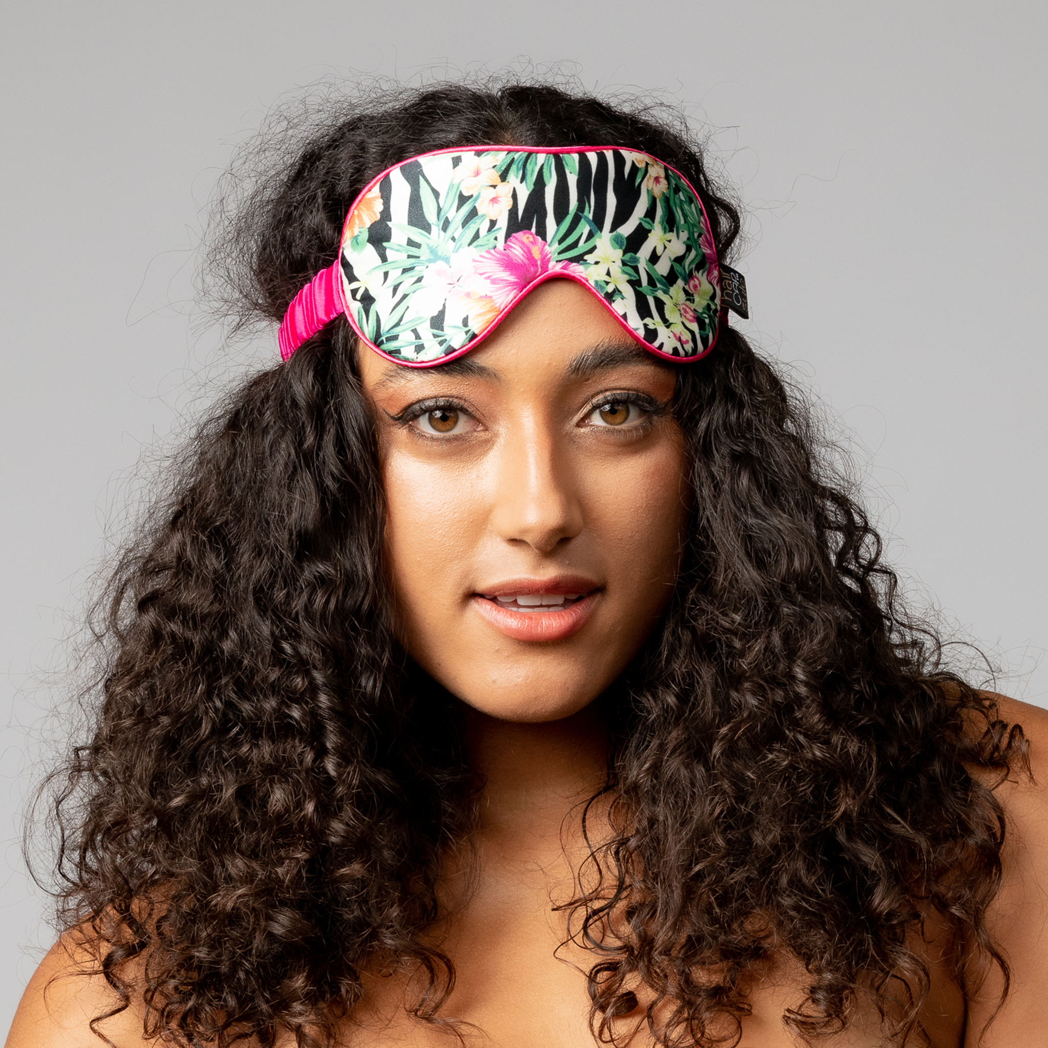 SILK EYE MASK - FUCHSIA PINK - ZEBRA WILD