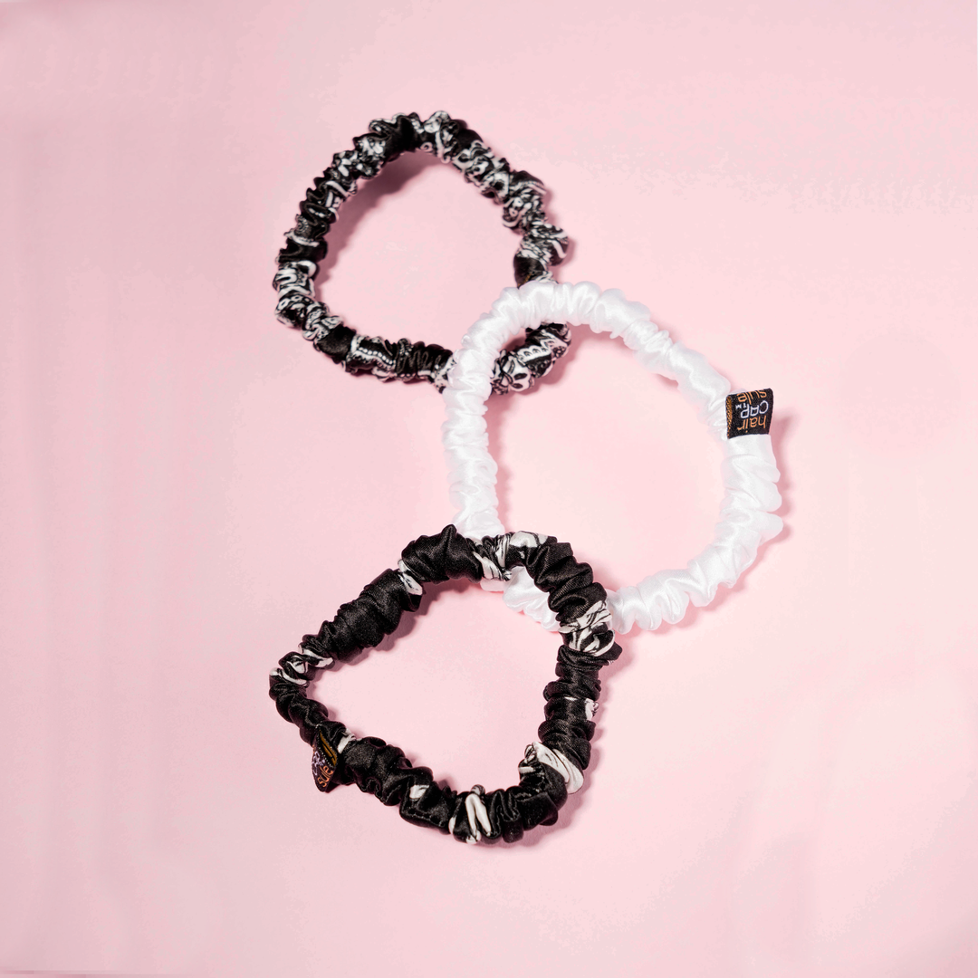 SILK SCRUNCHIES - 3-PACK MINNY MIXED PRINT PACK