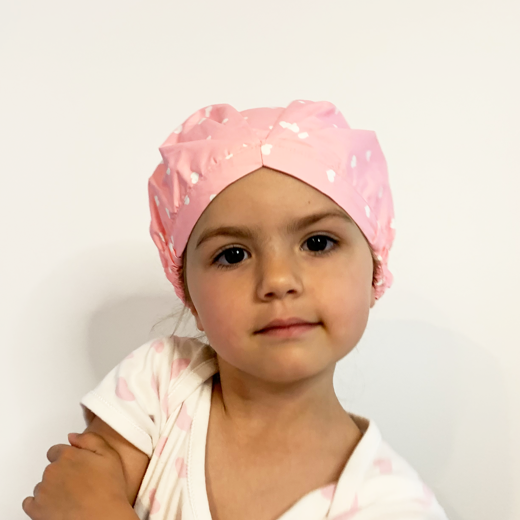 KIDS SHOWER CAP - WITH ALL MY HEART PINK