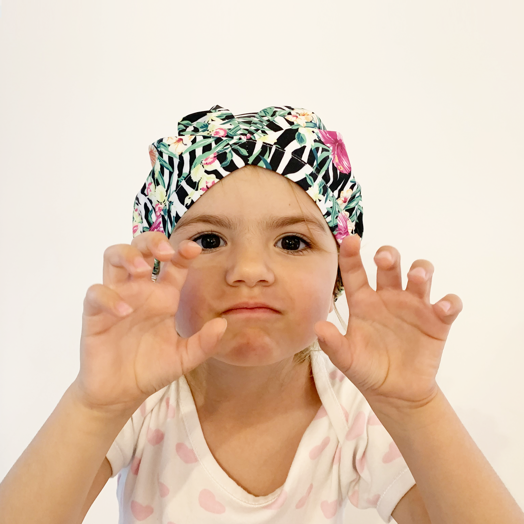KIDS SHOWER CAP - ZEBRA WILD FUCHSIA PINK