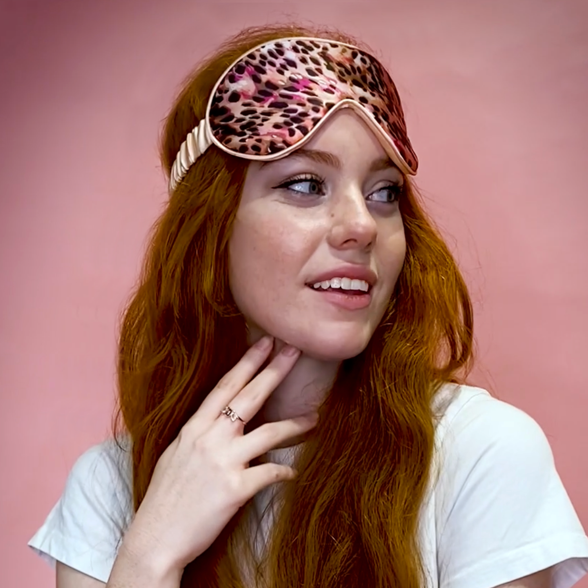 SILK EYE MASK - PINK - PINKY PANTHER
