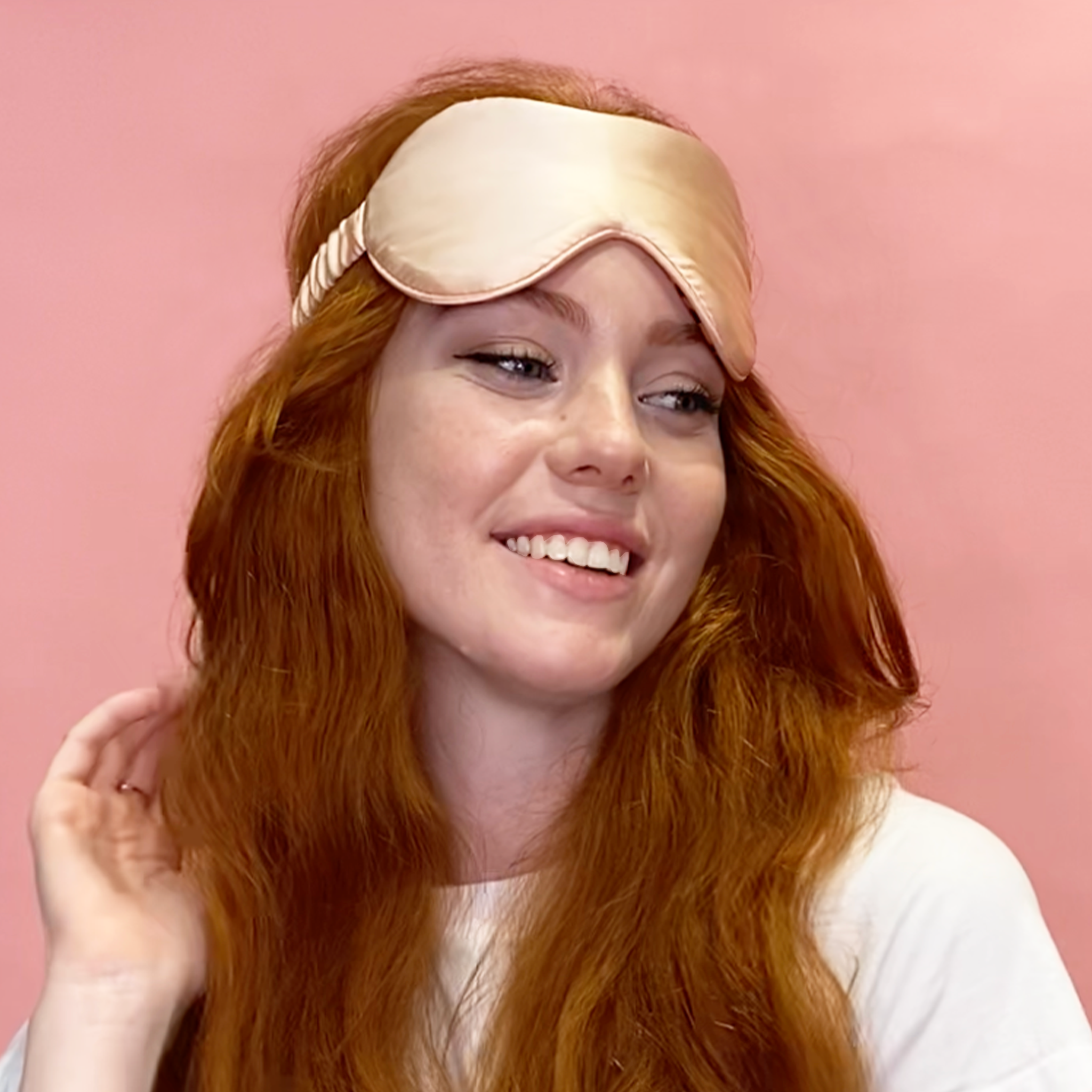 SILK EYE MASK - PINK - PINKY PANTHER