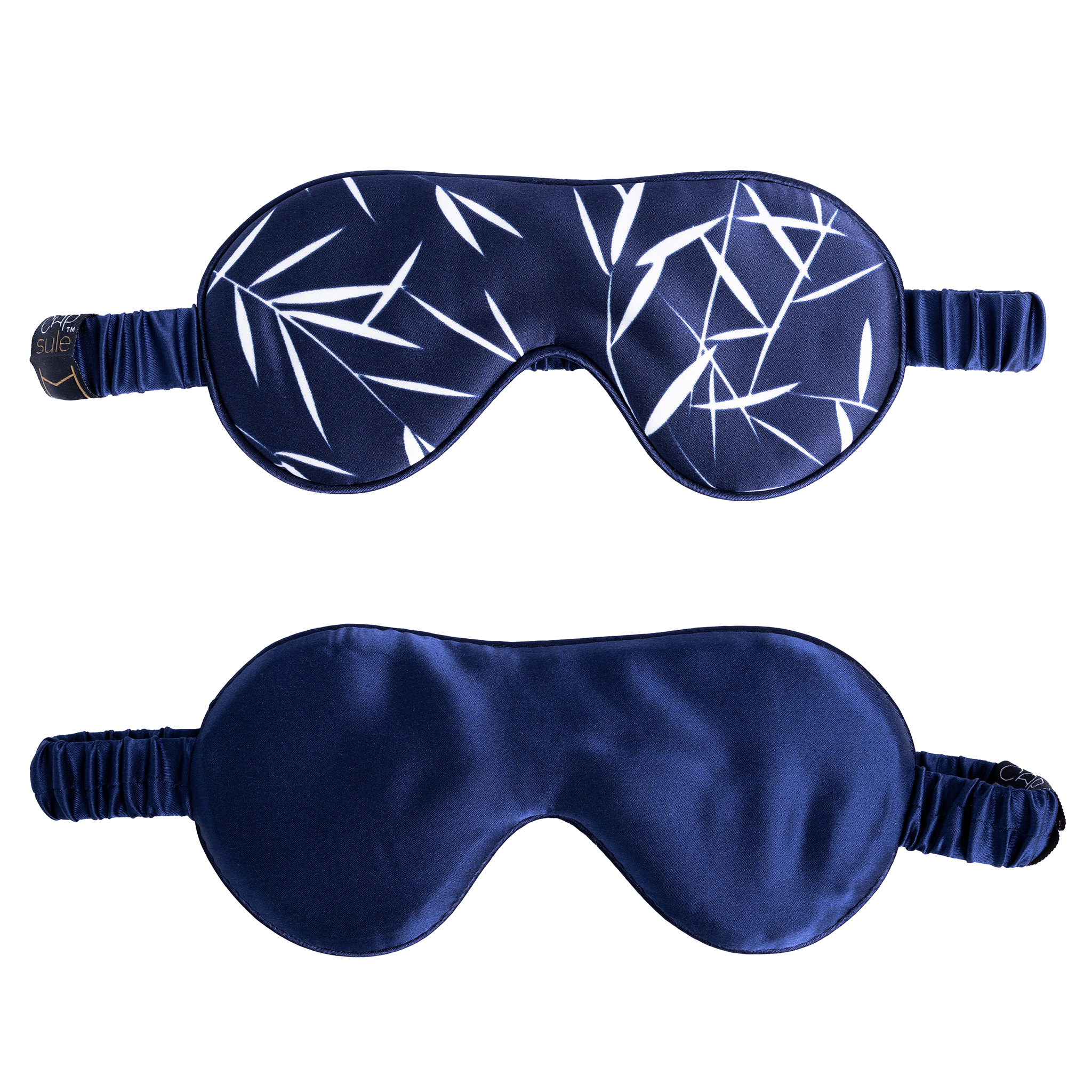 Blue Bamboo -Navy ‘Silky Eyes’ Reversible Eye Mask aka ‘THERE ARE 2 SIDES TO EVERY STORY’’ - hairCAPsule™ AU - 100% Mulberry silk