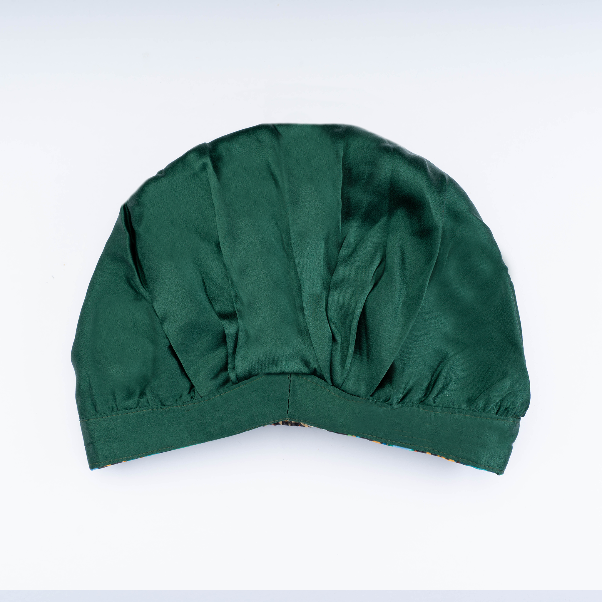 SILK BONNET - GREEN - REVERSIBLE HAIR CAP - WILD JUNGLE