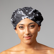 Load image into Gallery viewer, Blossom Tree ‘Shower CAPsule’ aka THE ‘SHIC’ SHOWER CAP - hairCAPsule™ AU - neo-classic refashioned turban style
