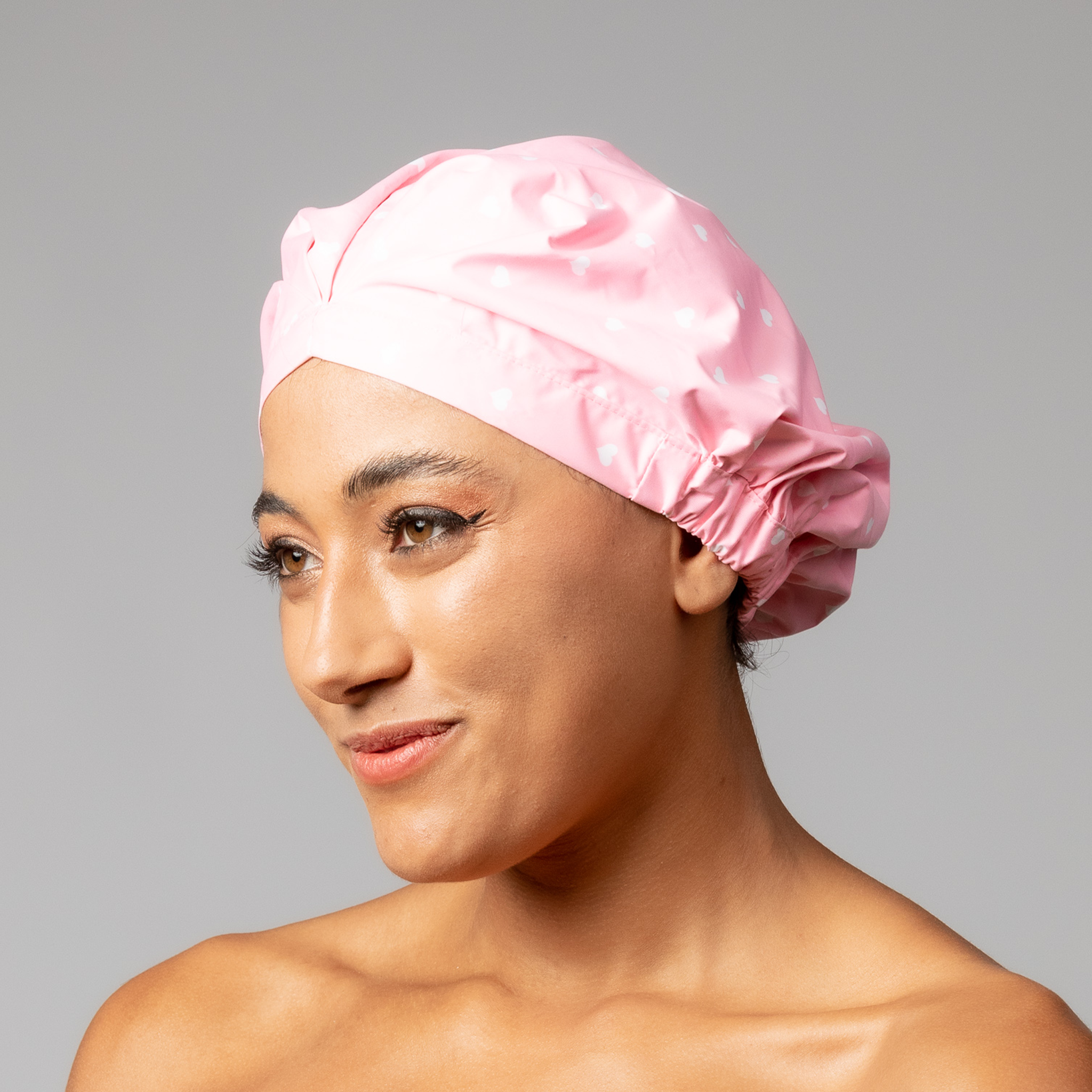 SHOWER CAP - WITH ALL MY HEART PINK