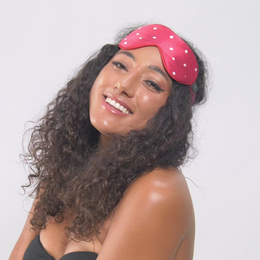 SILK EYE MASK - RED - SPOTTED AROUND