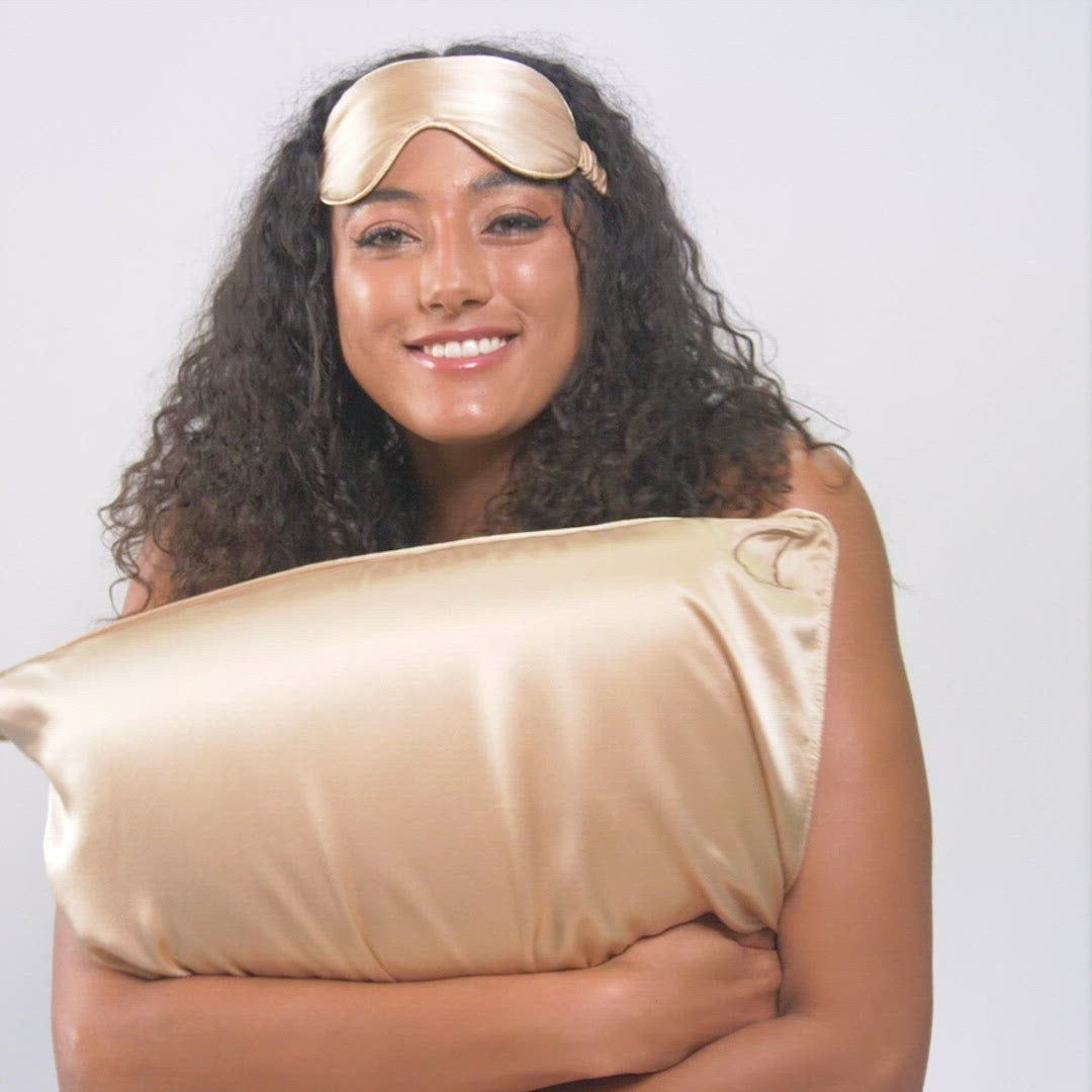 Gold ‘Sleepy Head’ Pillowcase aka NO MORE BED HEAD