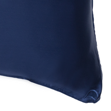 Load image into Gallery viewer, Navy ‘Sleepy Head’ Silk Pillowcase
