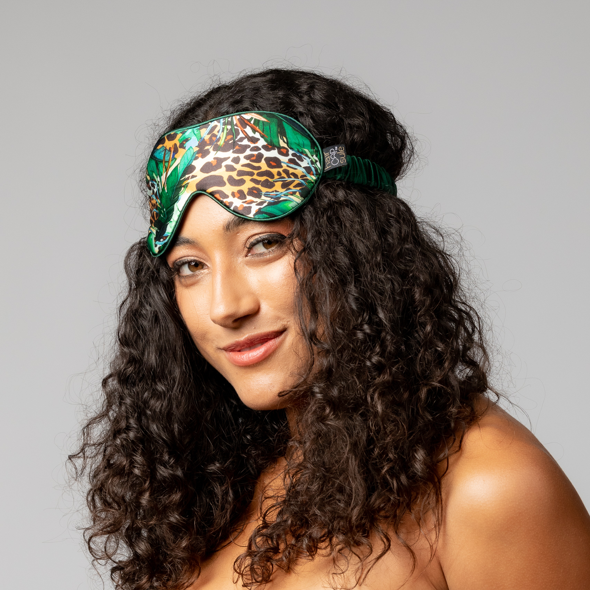 SILK EYE MASK - GREEN - WILD JUNGLE