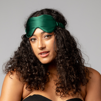 SILK EYE MASK - GREEN - WILD JUNGLE