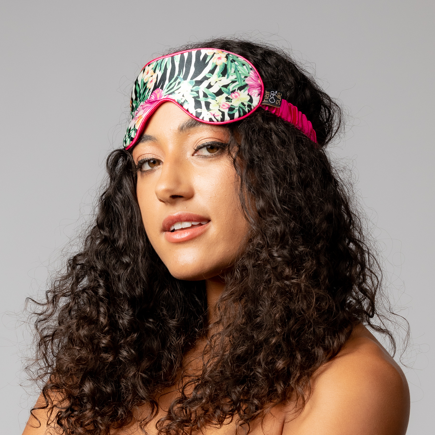 SILK EYE MASK - FUCHSIA PINK - ZEBRA WILD