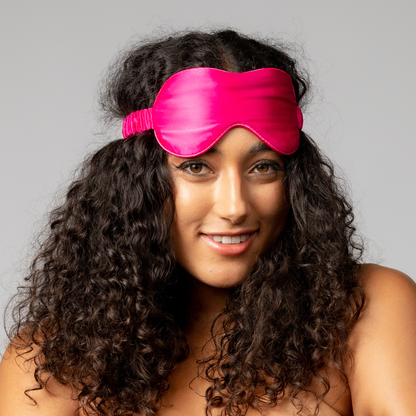 SILK EYE MASK - FUCHSIA PINK - ZEBRA WILD