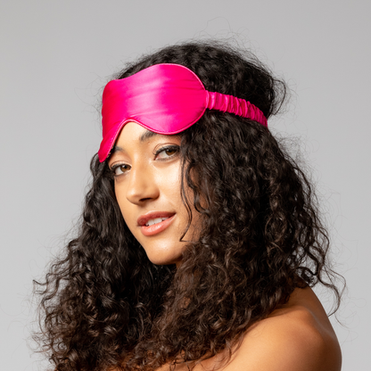 SILK EYE MASK - FUCHSIA PINK - ZEBRA WILD
