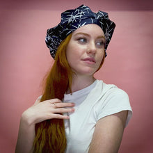 Load and play video in Gallery viewer, Blue Bamboo ‘Silk CAPsule’ aka THE ‘WIN-WIN&#39; Silk Reversible Hair Cap
