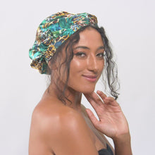 Load and play video in Gallery viewer, Wild Jungle ‘Silk CAPsule’ Reversible Hair Cap
