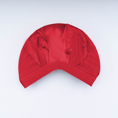 SILK BONNET - RED - REVERSIBLE HAIR CAP - SPOTTED AROUND