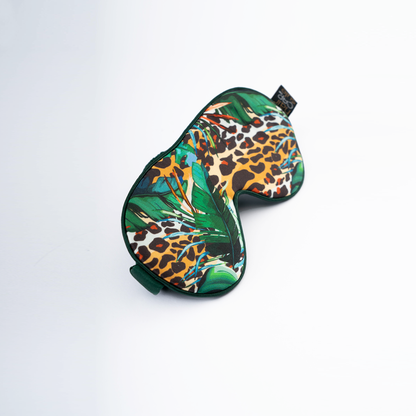 SILK EYE MASK - GREEN - WILD JUNGLE