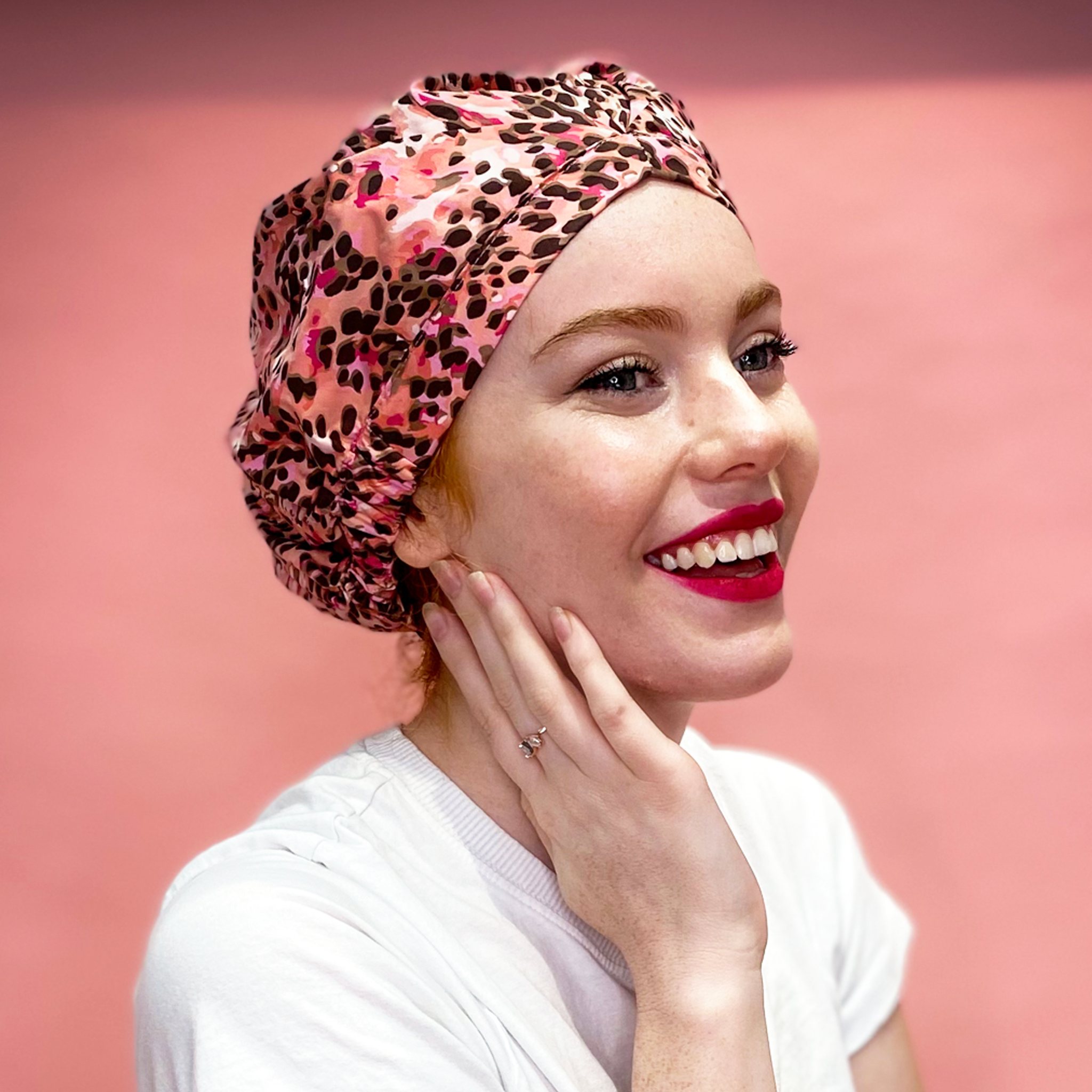 SILK BONNET - PINK - REVERSIBLE HAIR CAP- PINKY PANTHER