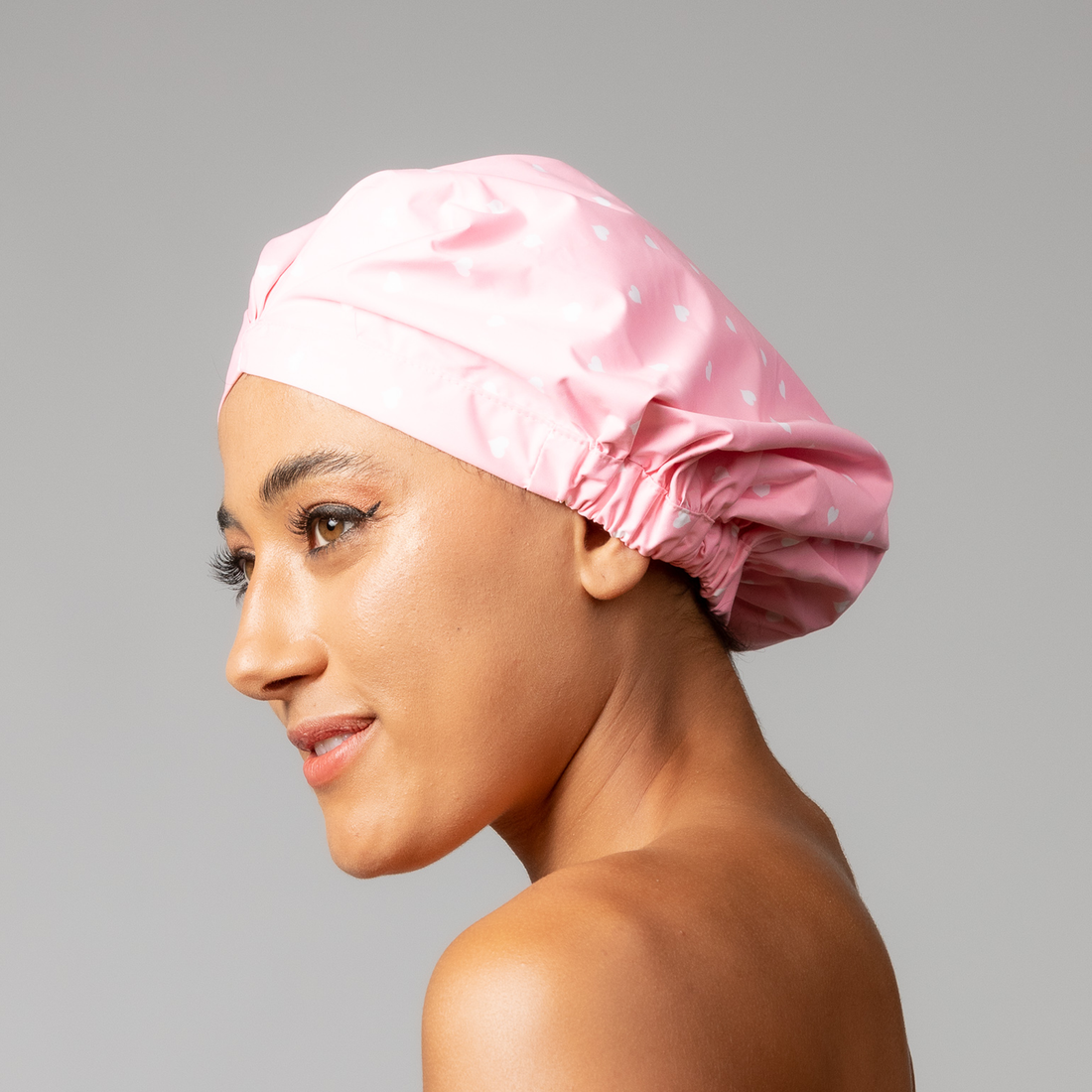 SHOWER CAP -  WITH ALL MY HEART PINK