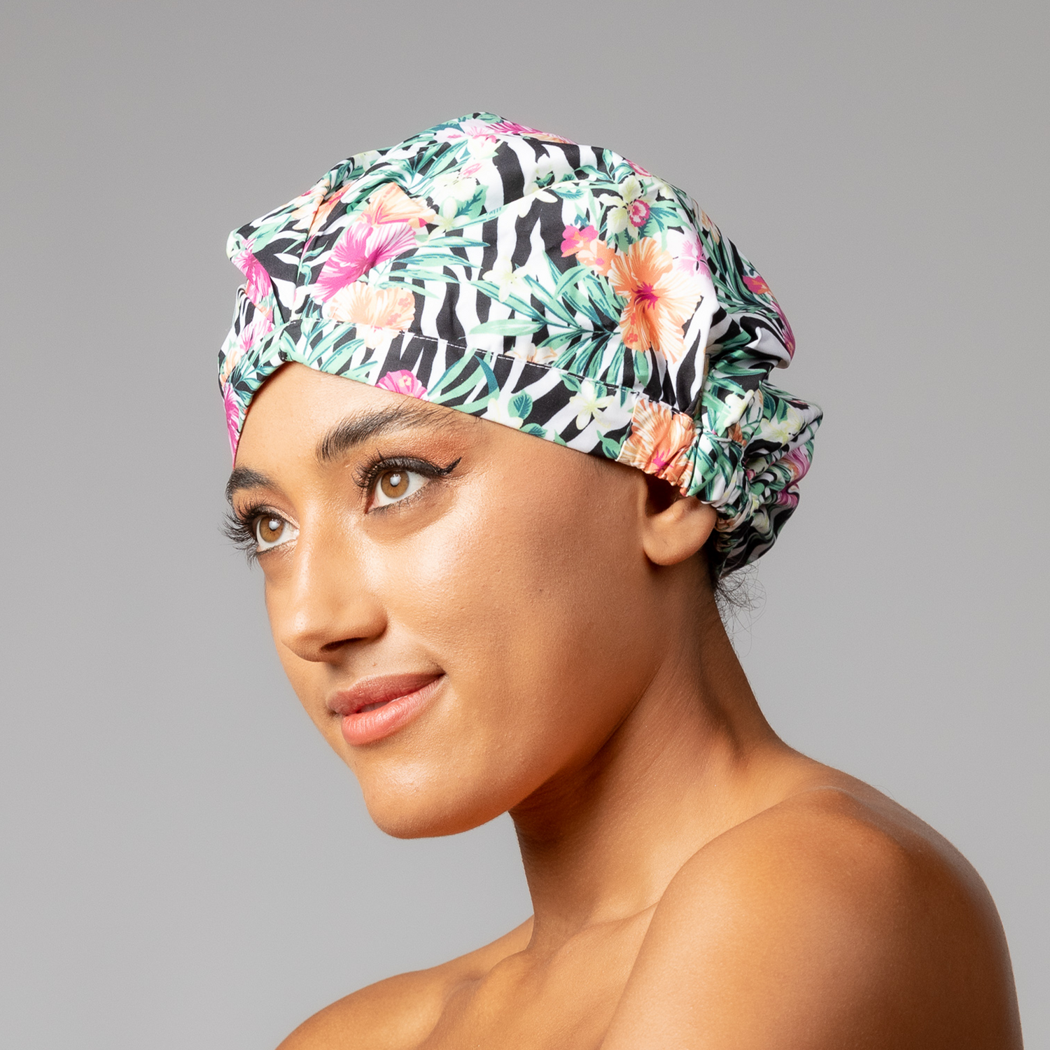 SHOWER CAP - ZEBRA WILD FUCHSIA PINK