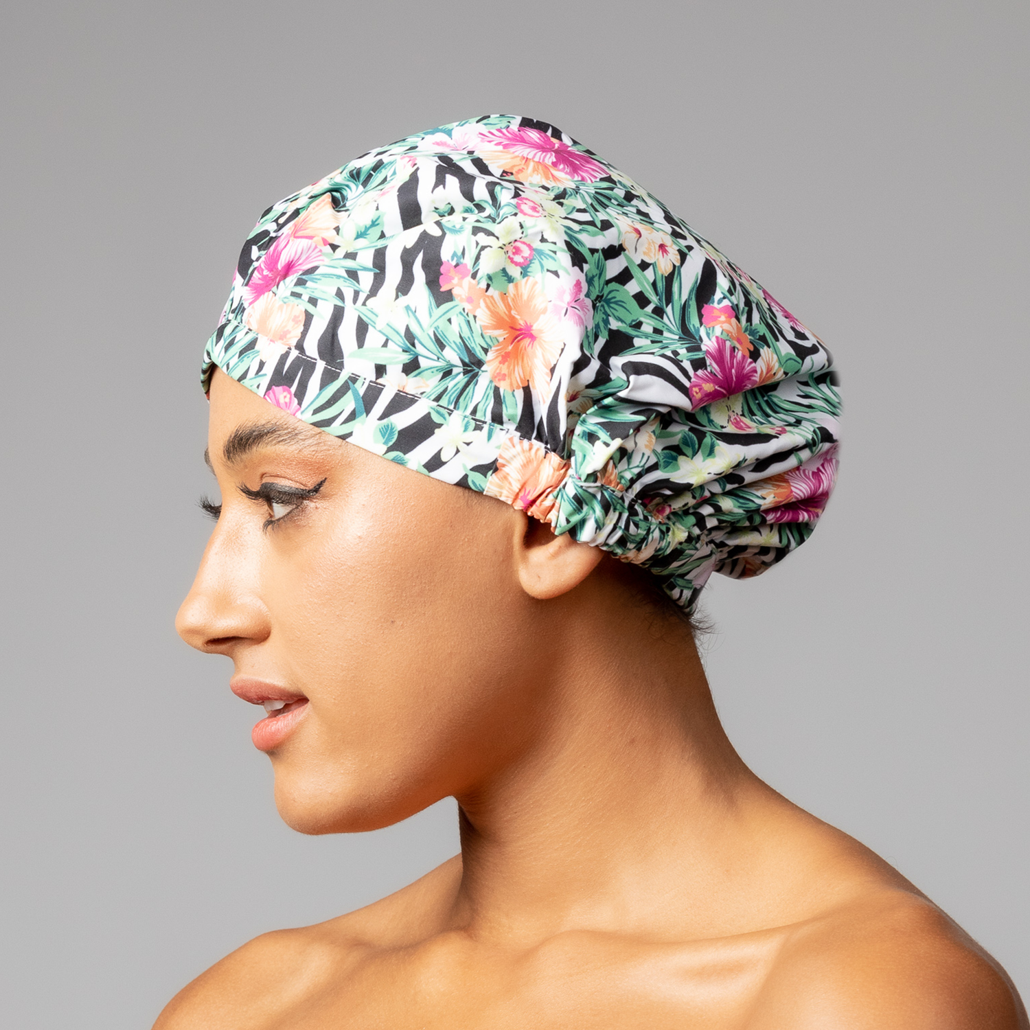 SHOWER CAP - ZEBRA WILD FUCHSIA PINK