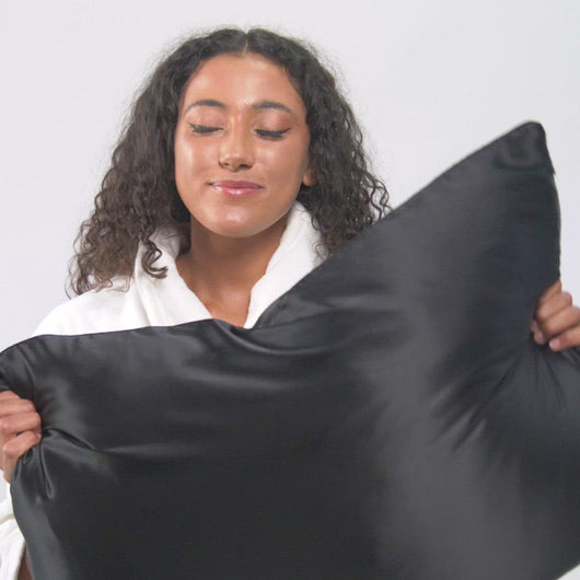 Black ‘Sleepy Head’ Pillowcase aka NO MORE BED HEAD - hairCapsule AU