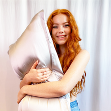 Load image into Gallery viewer, Silver ‘Sleepy Head’ Silk Pillowcase
