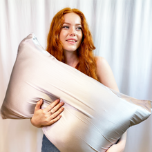 Load image into Gallery viewer, Silver ‘Sleepy Head’ Silk Pillowcase
